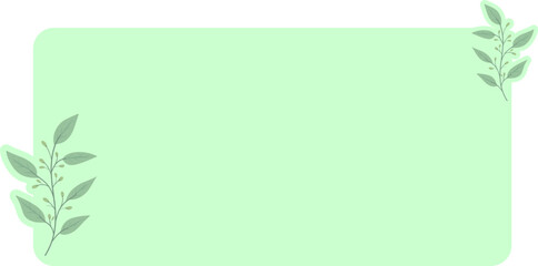 Floral Text Box Rectangle Notes with Leaf Background