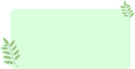 Floral Text Box Rectangle Notes with Leaf Background