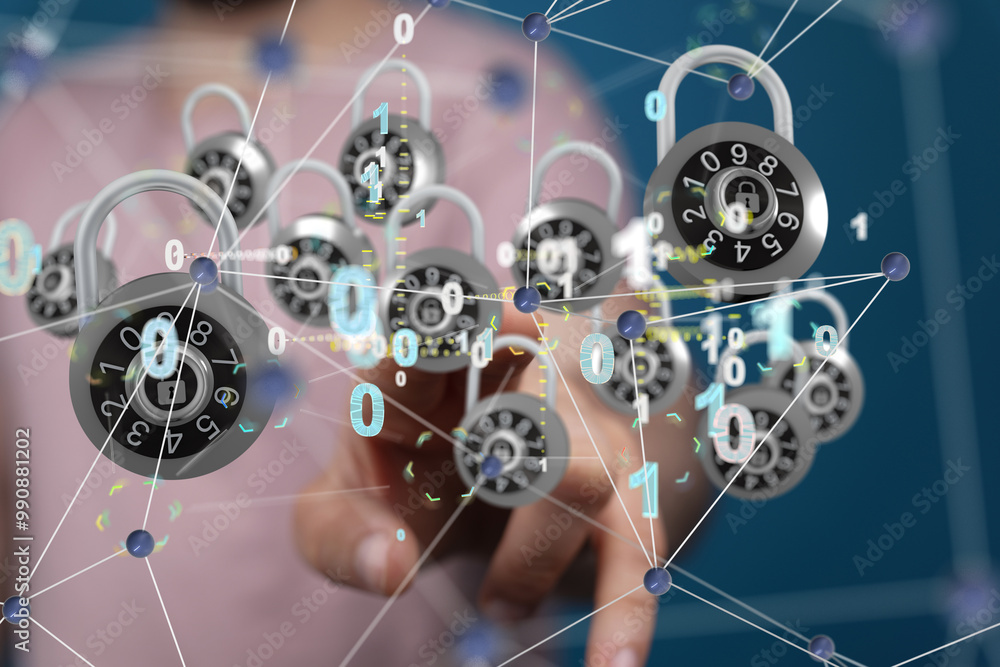 Aufkleber Cybersecurity of digital network systems with computer security enginee