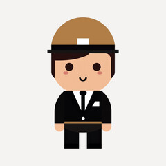 Cute cartoon construction worker illustration