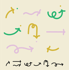 Fototapeta premium Flèches directions vecteurs dessin illustration ligne trait 