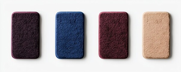 Fototapeta premium A collection of soft, textured fabric swatches in various colors, showcasing rich hues for design inspiration.