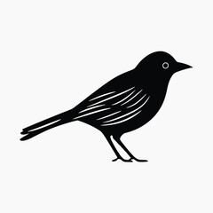Minimalist black bird silhouette