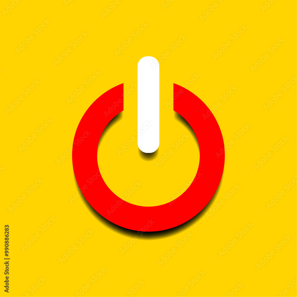 Poster power button color vector icon
