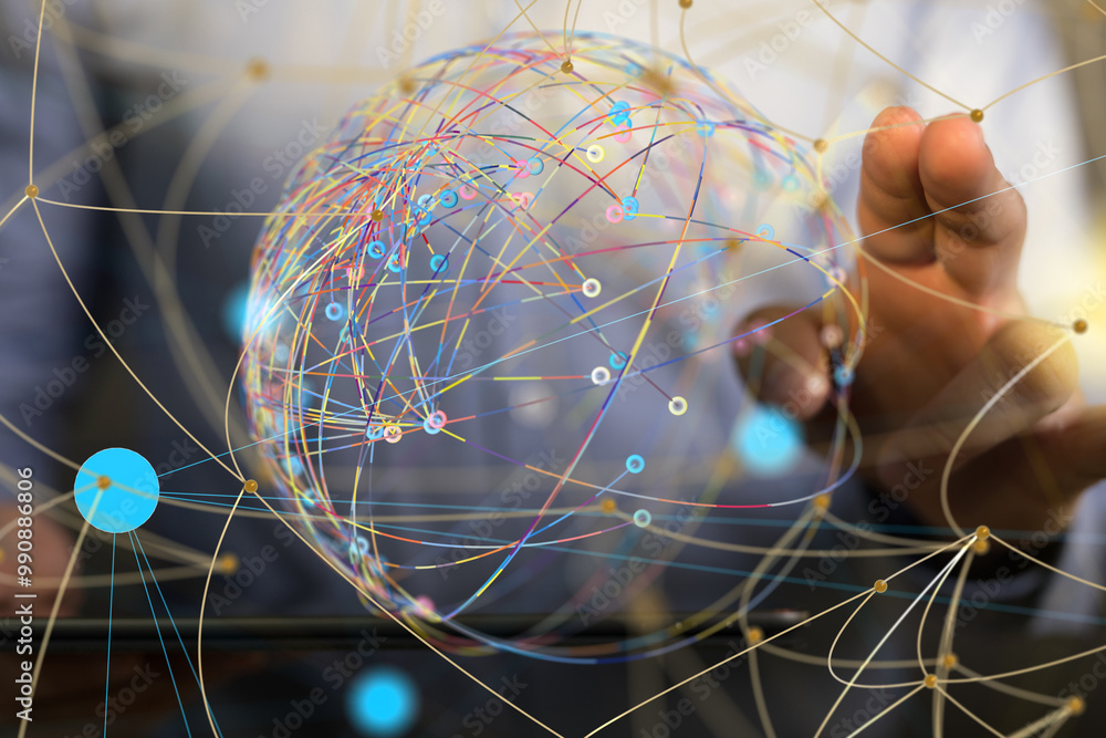 Aufkleber conference digital network and data concept 3d