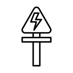 Electric Shock Warning line icon