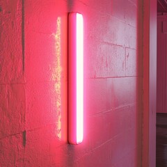 Neon light against a textured wall