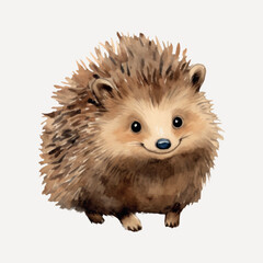 Cute watercolor hedgehog illustration © Rawpixel.com