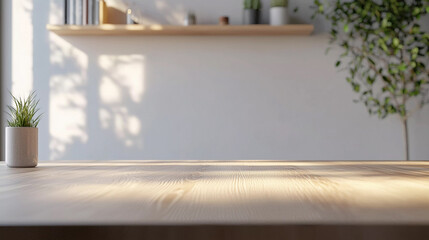 Wooden table background with copy space. Horizontal table mock up with space for your text