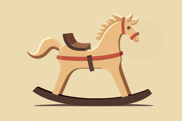Classic wooden rocking horse toy