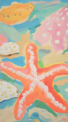 Colorful marine life painting