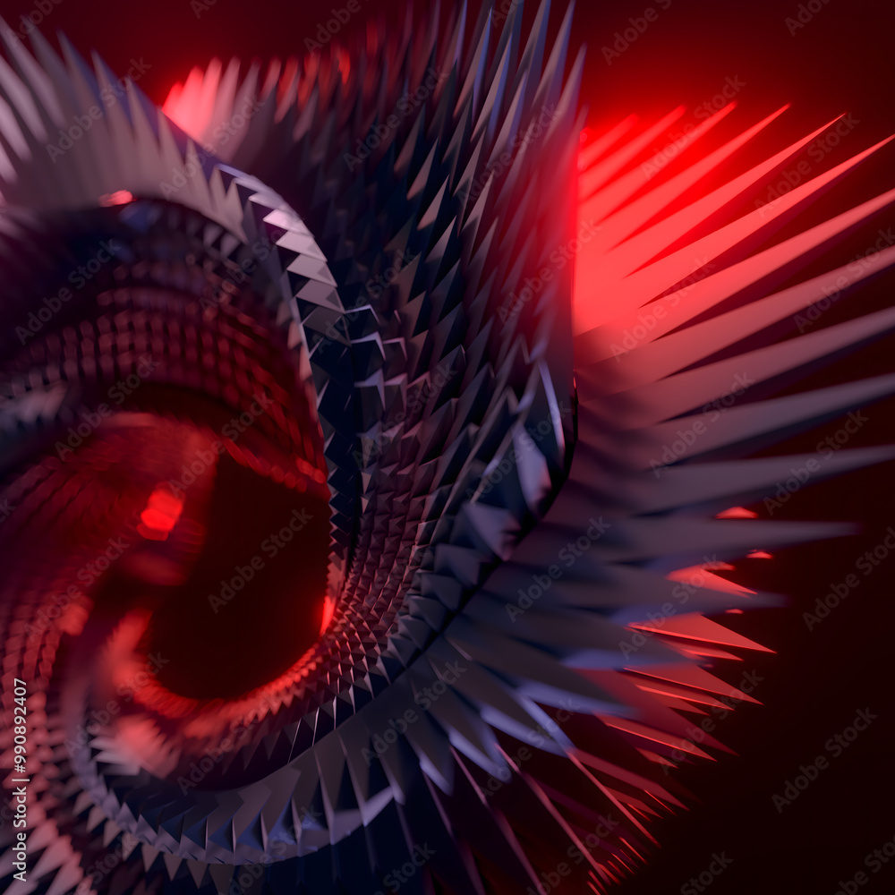 Aufkleber digital illustration of a black shiny abstract figure in the shape of a mobius ring, consisting of m