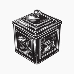 Vintage floral decorative storage box