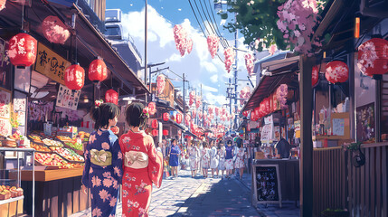 Fototapeta premium Charming background with an anime character�s room, filled with personal items, posters, and a cozy bed