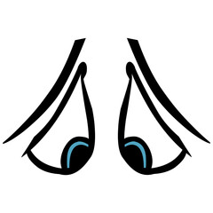 Sad eye cartoon design. Perfect for stickers, icons, logos, tattoos