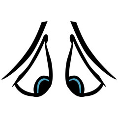 Sad eye cartoon design. Perfect for stickers, icons, logos, tattoos