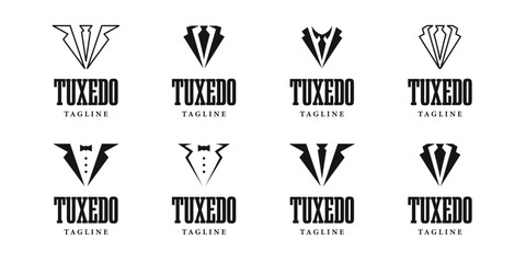 Set of tuxedo logo design vector template illustration idea