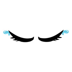 Sad eye cartoon design. Perfect for stickers, icons, logos, tattoos