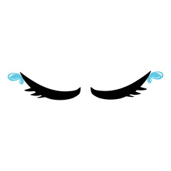 Sad eye cartoon design. Perfect for stickers, icons, logos, tattoos