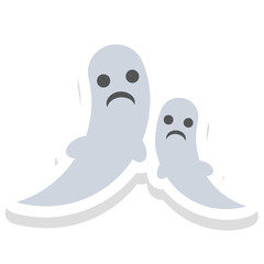 Obraz premium Ghost sticker vector icon with isolated background 