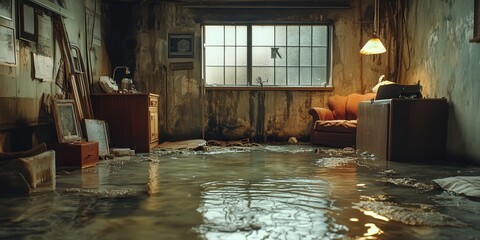 Water Damage in a Contaminated Basement Space