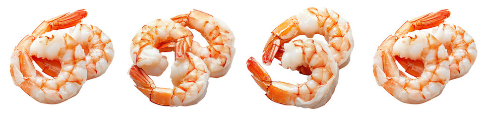 set of A shrimp isolated on a transparent background 
