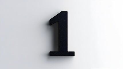 Sleek and modern black number one design element standing out sharply against a clean minimalist white background  Elegant and sophisticated typography perfect for branding corporate identity