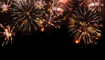 Colorful vibrant Firework celebrate anniversary happy new year 2025, 4th of july holiday festival....