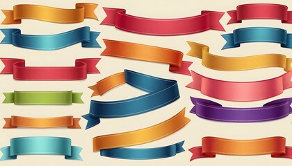 Obraz premium Various simple ribbon frame set 5 colors,award, badge, black and white, creativity, curve, cut out, flag, horizontal, insignia, label, medal, monochrome, placard, copy space,94