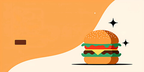 Burger with an abstract background