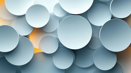 Abstract 3D Circle Background in Soft Blue Tones