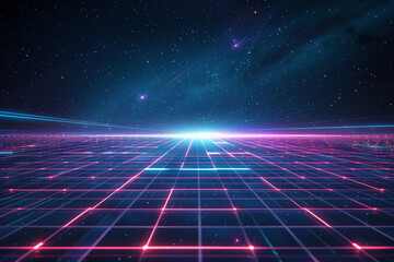 Retro futuristic background, Generative AI