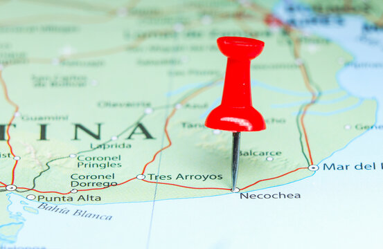 Necochea, Argentina pin on map