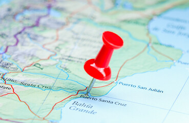 Puerto Santa Cruz, Argentina pin on map