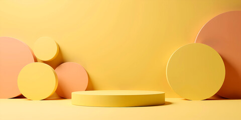 Fototapeta premium Abstract yellow and orange spheres