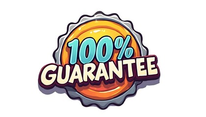 100% Guarantee money back price promise isolated on a white background