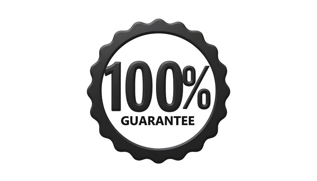 100% Guarantee money back price promise isolated on a white background