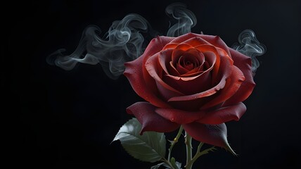 red rose on black background