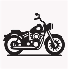 Fototapeta premium Motorcycle icon vector silhouette on a white background