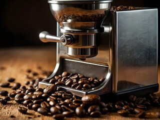 Coffee Beans with Coffee Maker.
