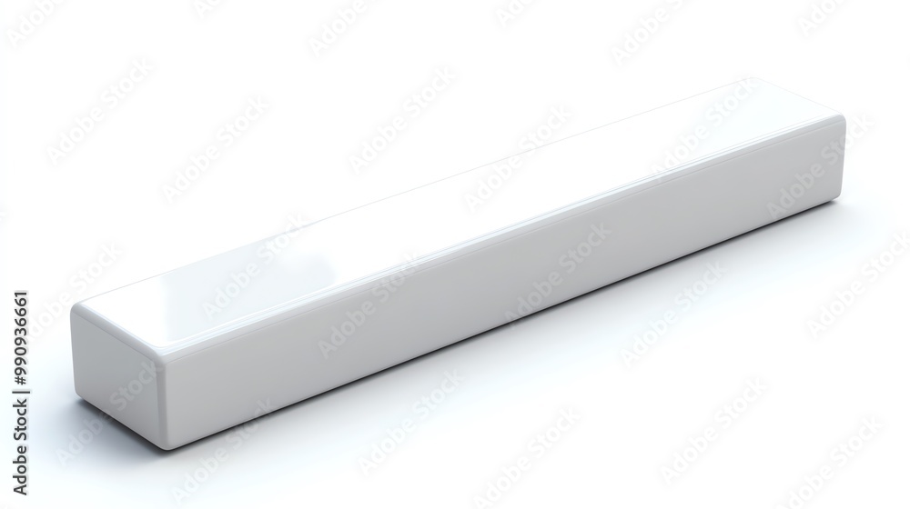 Poster white rectangular block isolated on white background.