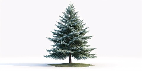 Obraz premium Pine tree with a white background, Fir tree with transparent background, Oak tree with a transparent background 