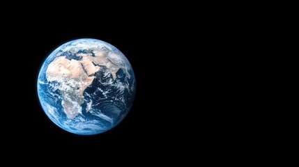 Fototapeta premium This visual representation showcases Earth against a dark backdrop, emphasizing the planet's beauty while calling attention to pressing environmental challenges and sustainability efforts