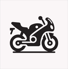 Fototapeta premium Motorcycle icon vector silhouette on a white background