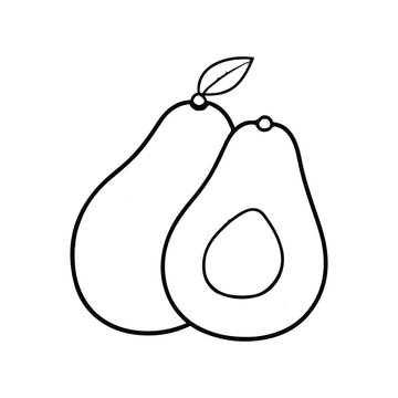recommend clip art: Avocado fruit outline icon