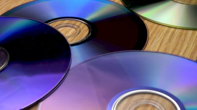 cd disks are lying on the surface