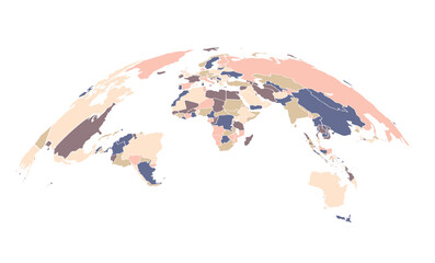 Obraz premium Curved world map on white background.world news and articles. Vector illustration.