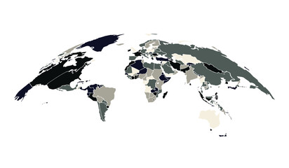 Naklejka premium Curved world map on white background.world news and articles. Vector illustration.