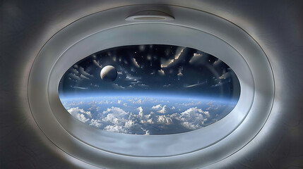 View of space from an airplane window