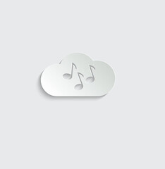cloud music icon. vector sign.